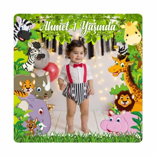 Safari Temalı Doğum Günü Magneti